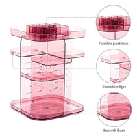 Thumbnail for 360 Rotating Large Capacity Makeup Organizer for Bedroom and Bathroom (Pink)