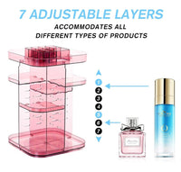 Thumbnail for 360 Rotating Large Capacity Makeup Organizer for Bedroom and Bathroom (Pink)