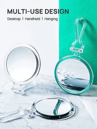 Thumbnail for Double-Sided 1X/10X Magnifying Foldable Makeup Mirror for Handheld, Table and Travel Usage