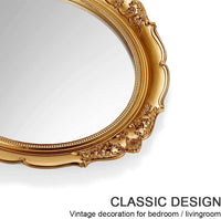 Thumbnail for Oval Antique Vintage Hanging Wall Mirror for Bedroom and Livingroom (Gold, 38 x 33 cm)