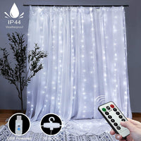 Thumbnail for 300 LEDs Window Curtain Fairy Lights 8 Modes and Remote Control for Bedroom (Cool White, 300 x 300cm)