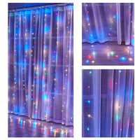 Thumbnail for 300 LEDs Window Curtain Fairy Lights 8 Modes and Remote Control for Bedroom (Multicolor, 300 x 300cm)