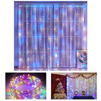 Thumbnail for 300 LEDs Window Curtain Fairy Lights 8 Modes and Remote Control for Bedroom (Multicolor, 300 x 300cm)