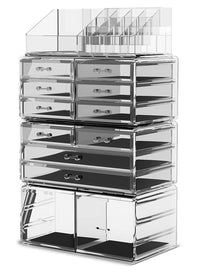 Thumbnail for Makeup Cosmetic Organizer Storage with 12 Drawers Display Boxes (Clear)