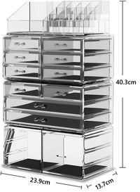 Thumbnail for Makeup Cosmetic Organizer Storage with 12 Drawers Display Boxes (Clear)