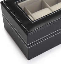 Thumbnail for Black PU Leather Watch Organizer Display Storage Box Cases for Men & Women (6 slots)