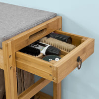 Thumbnail for Bamboo Shoe Bench Drawers Lift Top