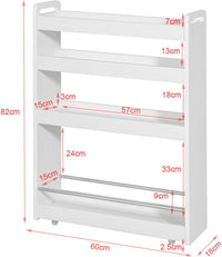 Thumbnail for Slimline Rolling Storage Shelf, White