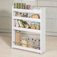 Thumbnail for Slimline Rolling Storage Shelf, White