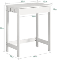 Thumbnail for Small White Desk with Drawer Hooks