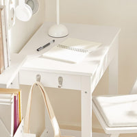 Thumbnail for Small White Desk with Drawer Hooks