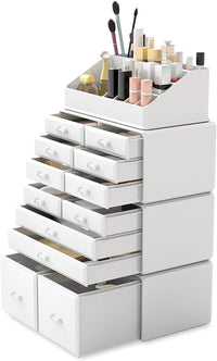 Thumbnail for Makeup Cosmetic Organizer Storage with 12 Drawers Display Boxes (White)