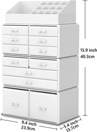 Thumbnail for Makeup Cosmetic Organizer Storage with 12 Drawers Display Boxes (White)