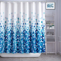 Thumbnail for Shower Curtain with 12 Hooks Set Bathroom 180 x 180 cm (Blue)