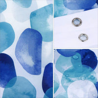 Thumbnail for Shower Curtain with 12 Hooks Set Bathroom 180 x 180 cm (Blue)