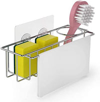 Thumbnail for 3-in-1 Adhesive Stainless Steel Sink Caddy Organizer Storage for Kitchen  Rustproof