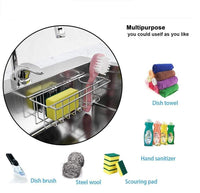 Thumbnail for 3-in-1 Adhesive Stainless Steel Sink Caddy Organizer Storage for Kitchen  Rustproof