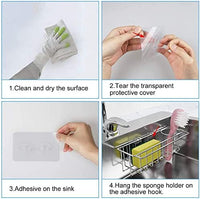 Thumbnail for 3-in-1 Adhesive Stainless Steel Sink Caddy Organizer Storage for Kitchen  Rustproof