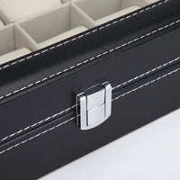 Thumbnail for Black PU Leather Watch Organizer Display Storage Box Cases for Men & Women (12 slots)