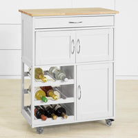 Thumbnail for Kitchen Trolley with Wine Racks, Portable Workbench and Serving Cart for Bar or Dining