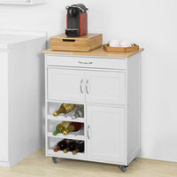 Thumbnail for Kitchen Trolley with Wine Racks, Portable Workbench and Serving Cart for Bar or Dining