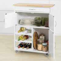 Thumbnail for Kitchen Trolley with Wine Racks, Portable Workbench and Serving Cart for Bar or Dining