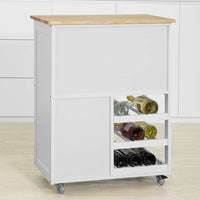 Thumbnail for Kitchen Trolley with Wine Racks, Portable Workbench and Serving Cart for Bar or Dining