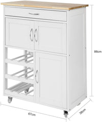 Thumbnail for Kitchen Trolley with Wine Racks, Portable Workbench and Serving Cart for Bar or Dining