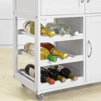 Thumbnail for Kitchen Trolley with Wine Racks, Portable Workbench and Serving Cart for Bar or Dining