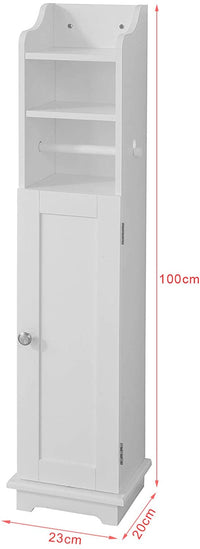 Thumbnail for Toilet Paper Holder with Storage, Freestanding Cabinet, Toilet Brush Holder and Toilet Paper Dispenser 20x100x18 cm