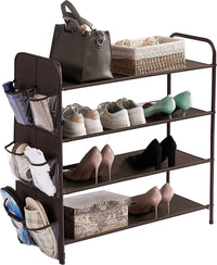 Thumbnail for 4 Tier Metal Shoe Rack Storage Organiser for Entryway and Bedroom