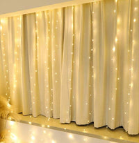 Thumbnail for 300 LEDs Window Curtain Fairy Lights 8 Modes and Remote Control for Bedroom (Warm White, 300 x 300cm)