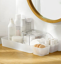 Thumbnail for 5 Pack Frosted plastic dresser and desk drawer storage rack for make-up brushes and kitchen