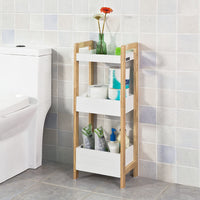 Thumbnail for 3-Tier White Storage Bathroom Shelf