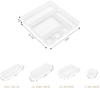 Thumbnail for 6 Pack Frosted plastic dresser and desk drawer storage rack for make-up brushes and kitchen