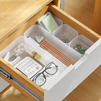 Thumbnail for 6 Pack Frosted plastic dresser and desk drawer storage rack for make-up brushes and kitchen