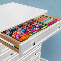 Thumbnail for 4 Pack Foldable Drawer Dividers Storage Boxes (Black)