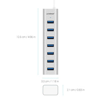 Thumbnail for mbeat 7-Port USB 3.0 Aluminum Slim Hub With Power For PC and MAC