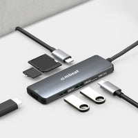 Thumbnail for mbeat 7-in-1 USB-C 3.2 Gen2 Hub with 8K Video, 10Gbps Data - Space Grey