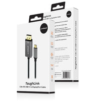 Thumbnail for mbeat Tough Link 1.8m 4K USB-C to Display Port Cable - Space Grey