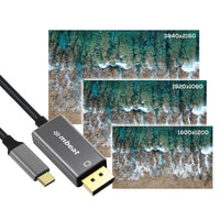 Thumbnail for mbeat Tough Link 1.8m 4K USB-C to Display Port Cable - Space Grey