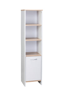 Thumbnail for Alto Bathroom Tallboy Narrow High Cabinet With 1 Doors/3 Shelves - Oak/White