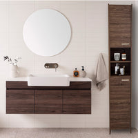 Thumbnail for Alto Bathroom Tallboy Narrow High Cabinet With 2 Doors/2 Shleves - Walnut