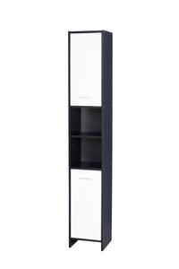 Thumbnail for Alto Bathroom Tallboy Narrow High Cabinet With 2 Doors/2 Shleves - Black/White