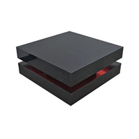 Thumbnail for Modern Large High Gloss Coffee Table With LED Lights Black