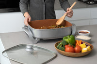 Thumbnail for Copper Electric Fry Pan for Cooking, 9.1L Capacity, Non-Stick