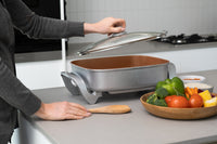 Thumbnail for Copper Electric Fry Pan for Cooking, 9.1L Capacity, Non-Stick