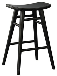 Thumbnail for Oval Solid Timber Kitchen Counter Stool (Black)