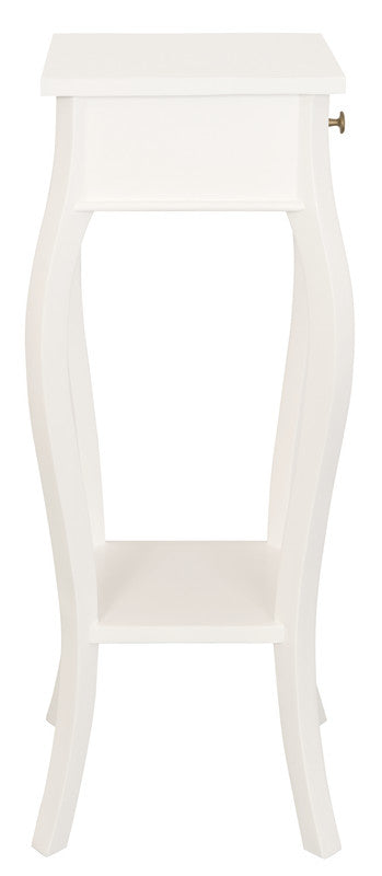 1 Drawer Cabriol Leg Plant Stand (White)