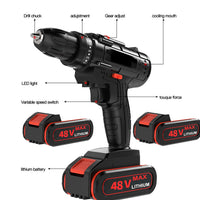 Thumbnail for 48V BRUSHLESS HEAVY DUTY CORDLESS DRILL IMPACT DRIVER KIT HAMMER +2 BATTERY Box